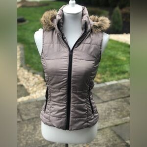 American Rag winter vest with faux fur hood